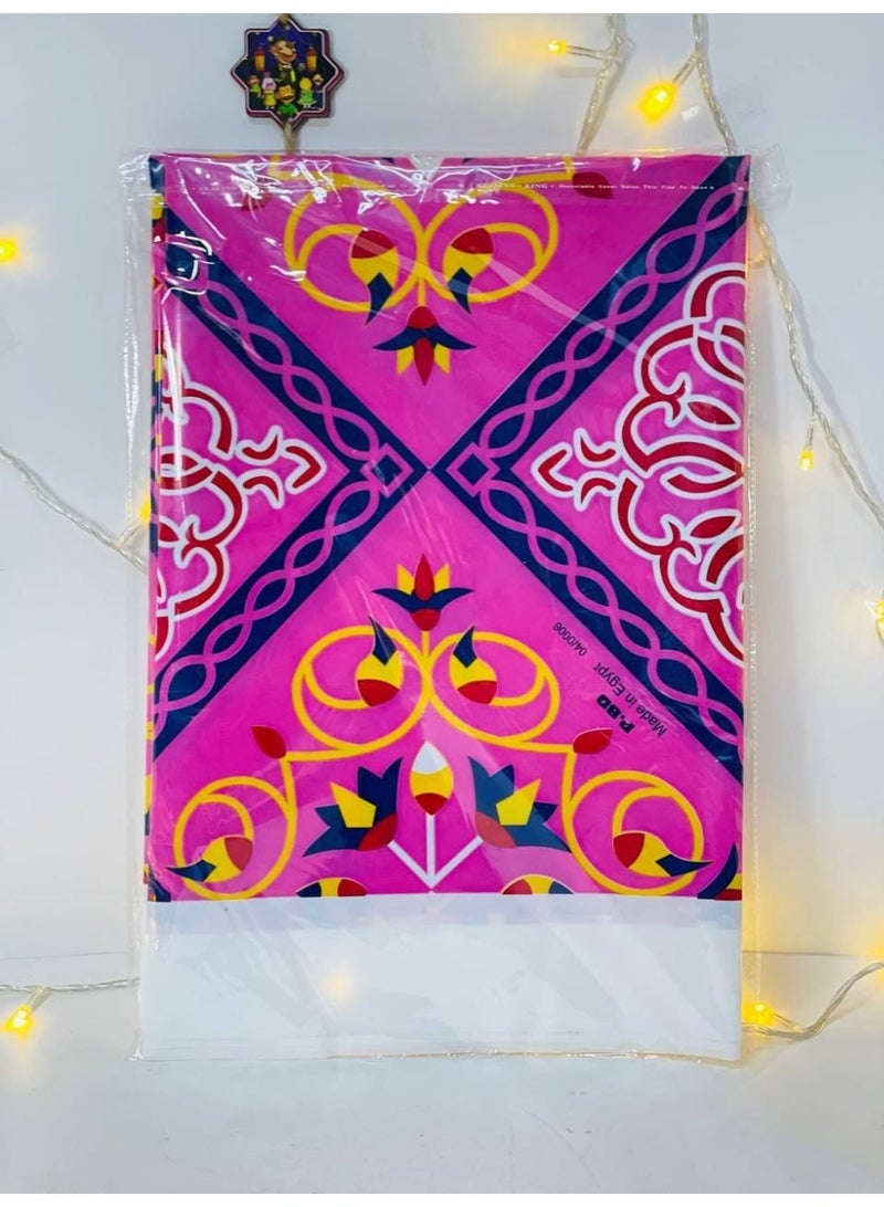 مفرش رمضان البلاستيك المنقوشة اشكال رمضانية بالألوان المختلفة مفرش السفرة المقاس : ١٢٠*١٢٠ سم - Image 2